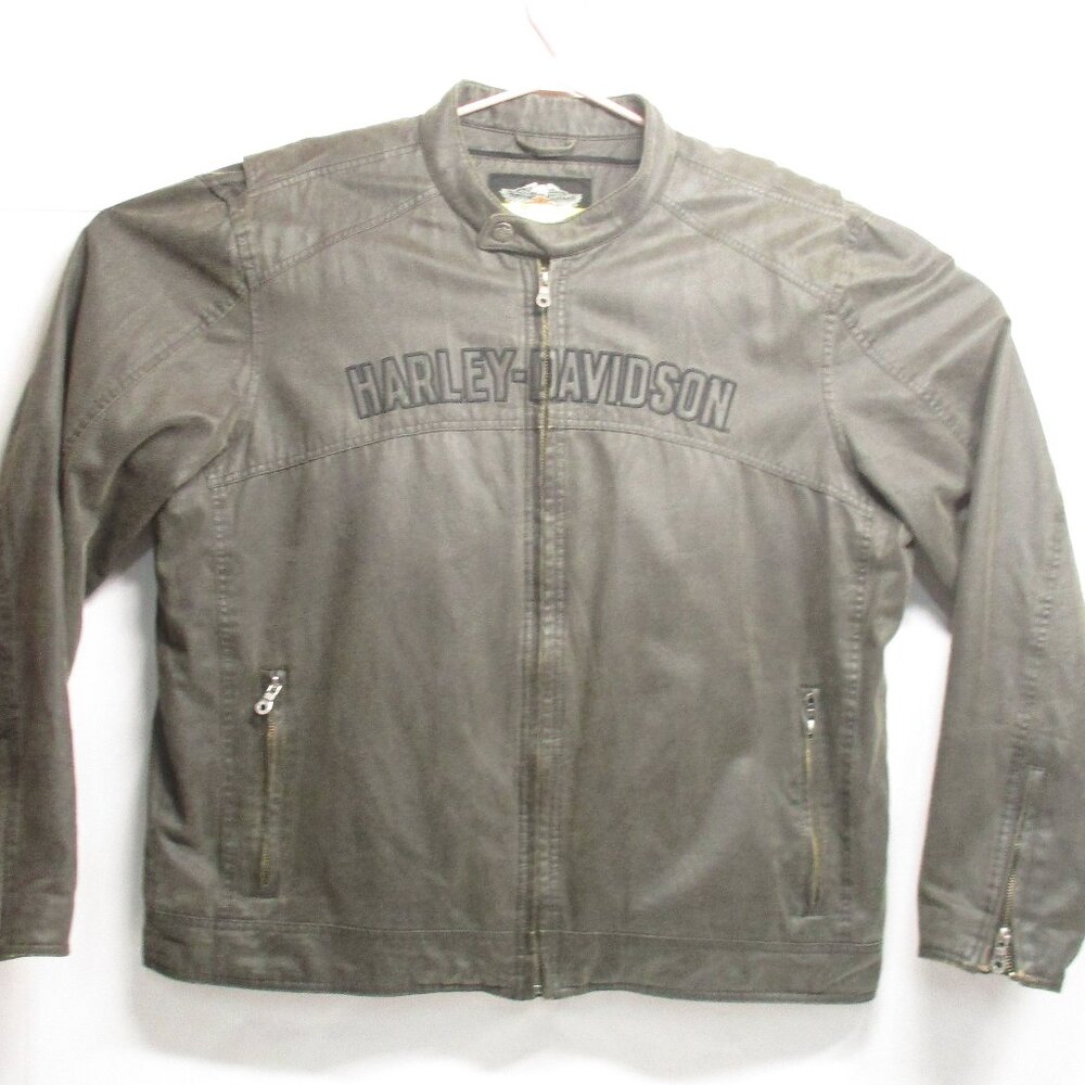 HARLEY-DAVIDSON Embroidered Embossed Brown Back Denim Jacket Men’s Size XL